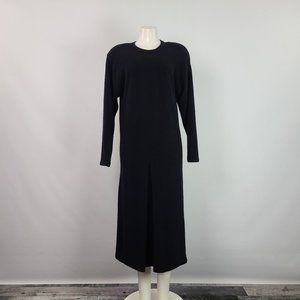 Vintage Outlander Black Knit Dress Size M Lambswool Angora